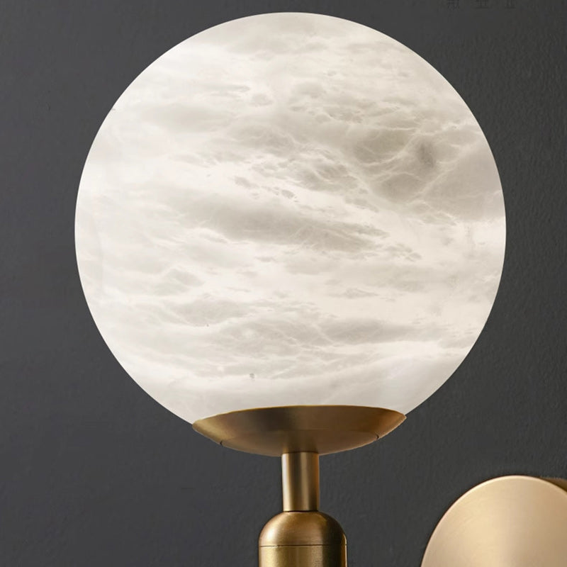 Globe Iron Stone Living Wall Lamp