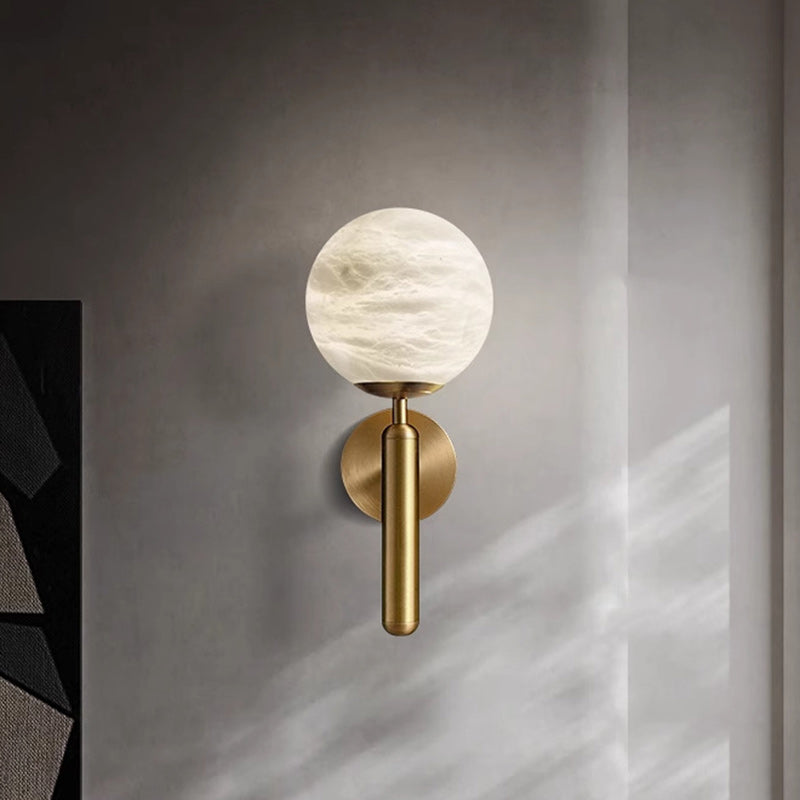 Globe Iron Stone Living Wall Lamp