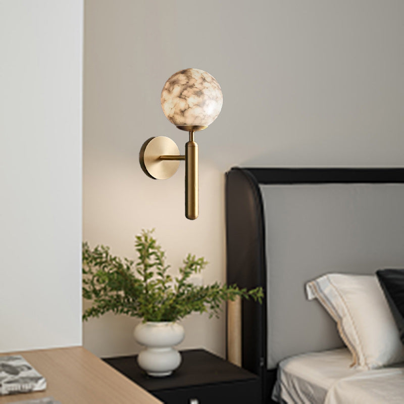 Globe Iron Stone Living Wall Lamp