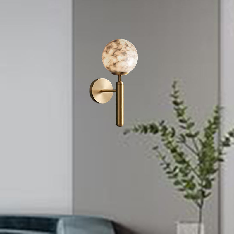 Globe Iron Stone Living Wall Lamp