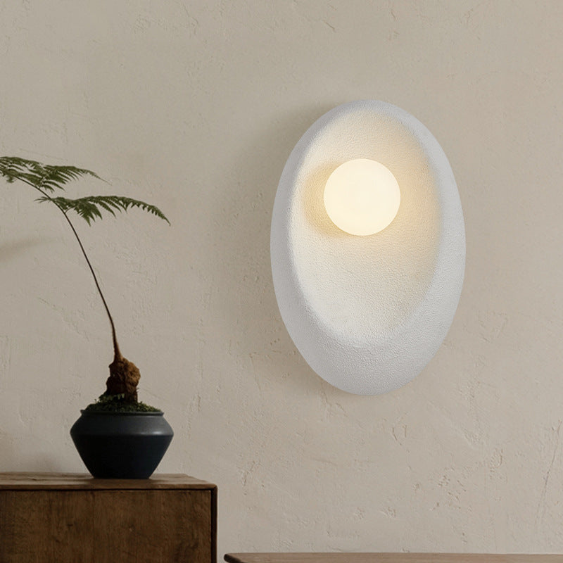 Oval Plastic Glass Living Wall Lamp