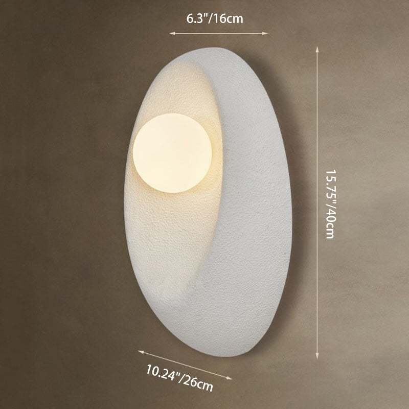 Oval Plastic Glass Living Wall Lamp