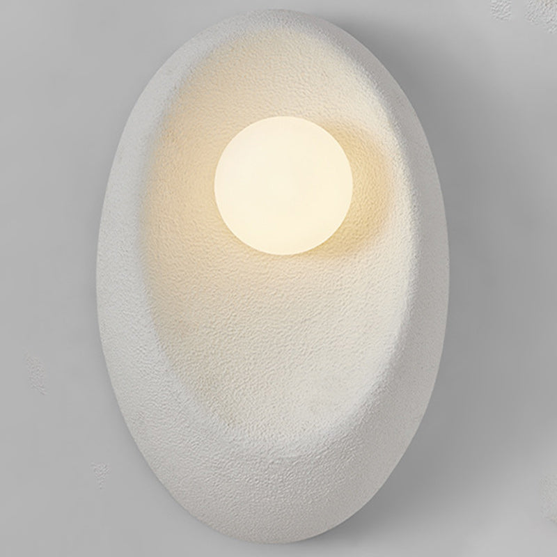 Oval Plastic Glass Living Wall Lamp