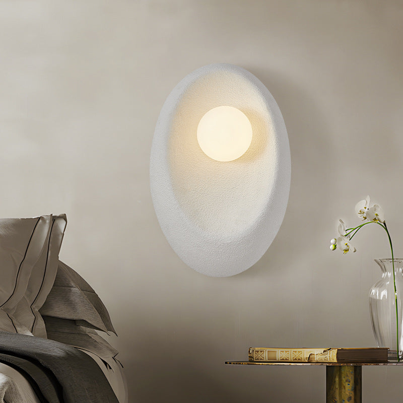 Oval Plastic Glass Living Wall Lamp