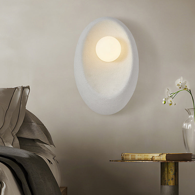 Oval Plastic Glass Living Wall Lamp