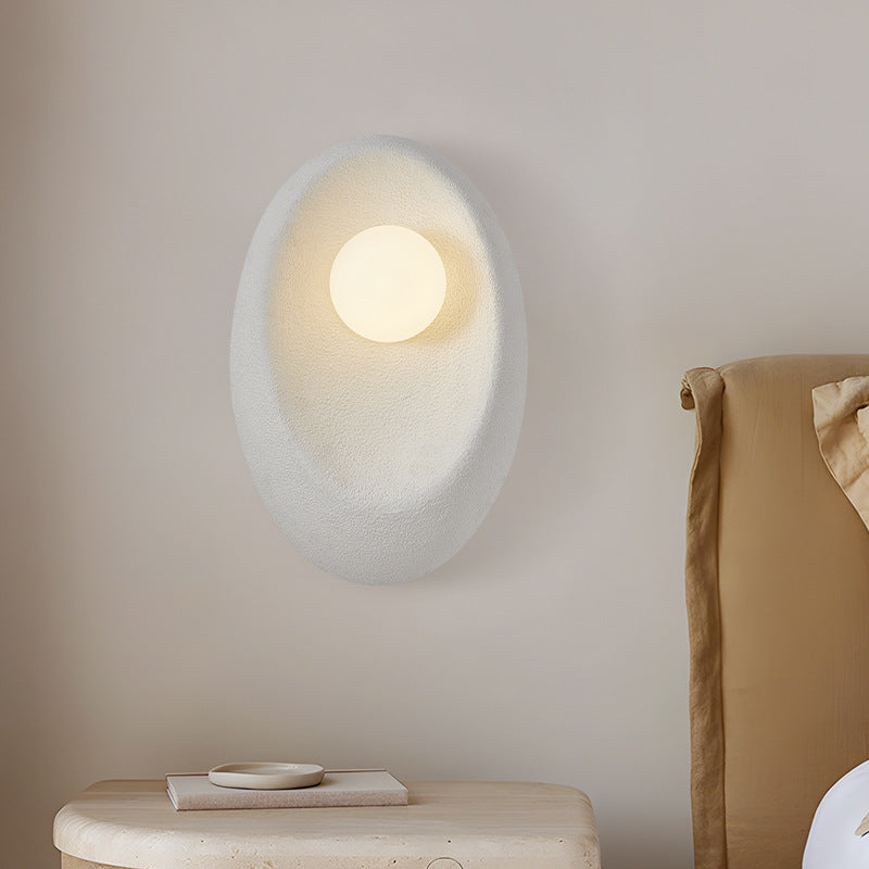 Oval Plastic Glass Living Wall Lamp