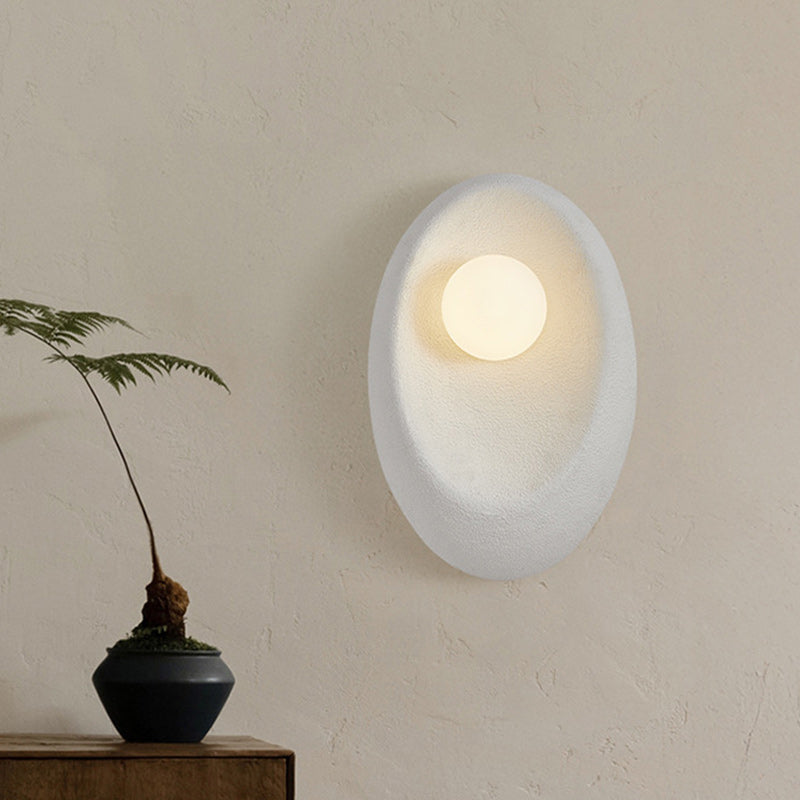 Oval Plastic Glass Living Wall Lamp