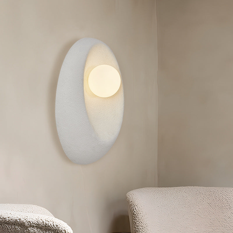 Oval Plastic Glass Living Wall Lamp