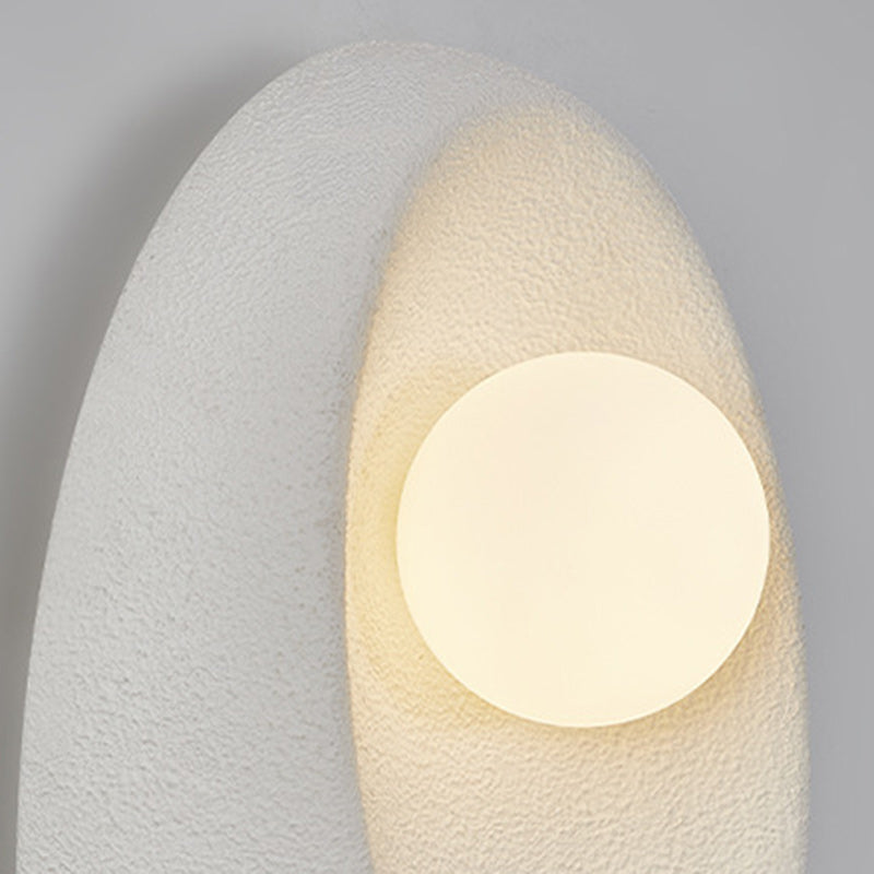 Oval Plastic Glass Living Wall Lamp