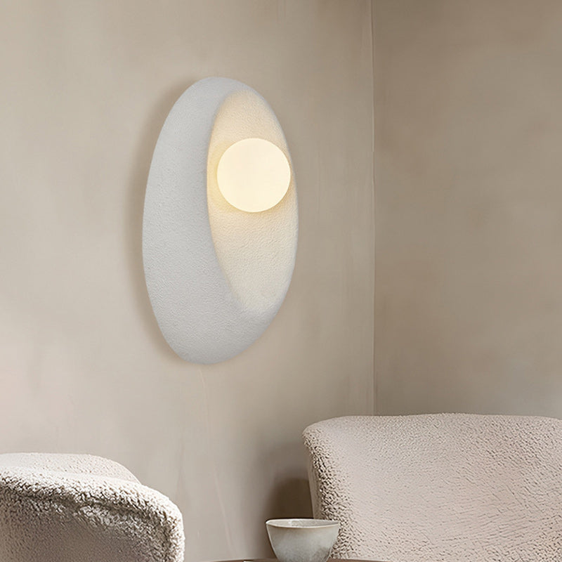 Oval Plastic Glass Living Wall Lamp