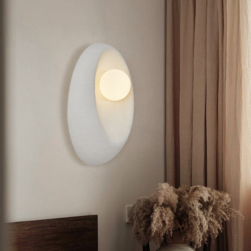Oval Plastic Glass Living Wall Lamp