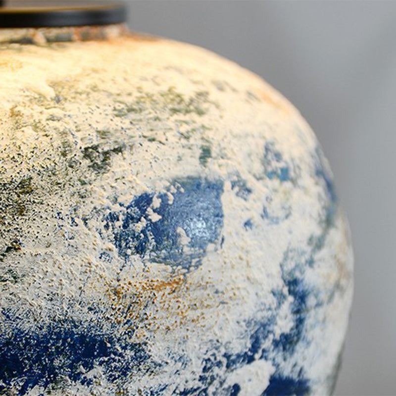 Drum Ceramic Fabric Living Table Lamp