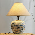 Drum Ceramic Fabric Living Table Lamp