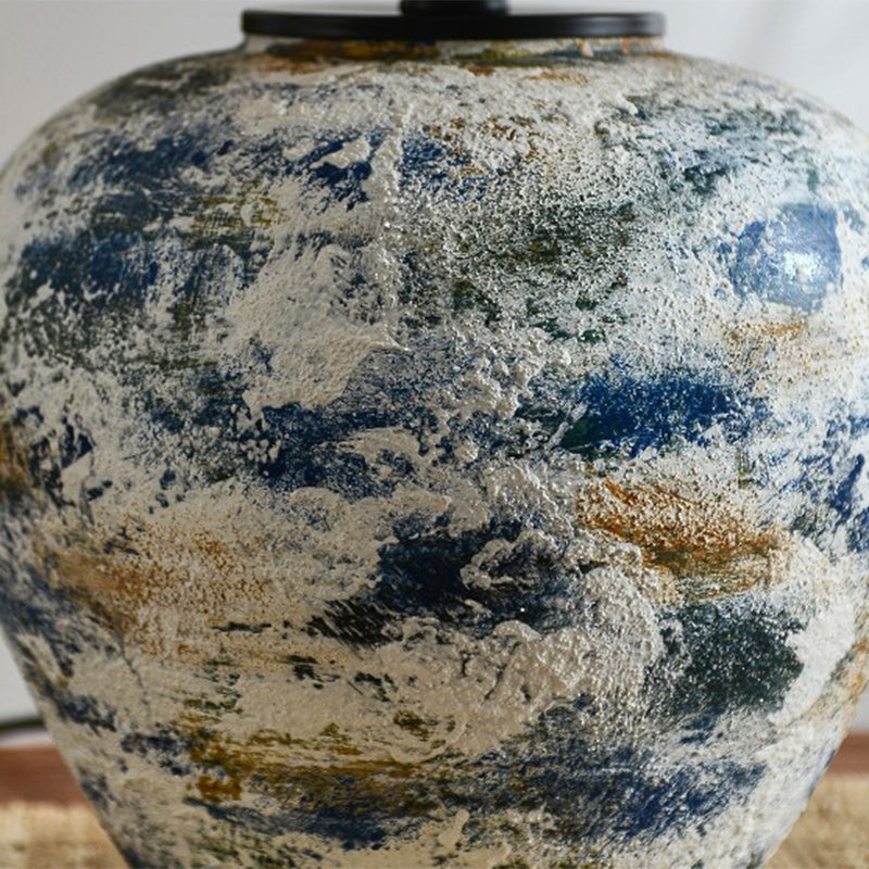 Drum Ceramic Fabric Living Table Lamp