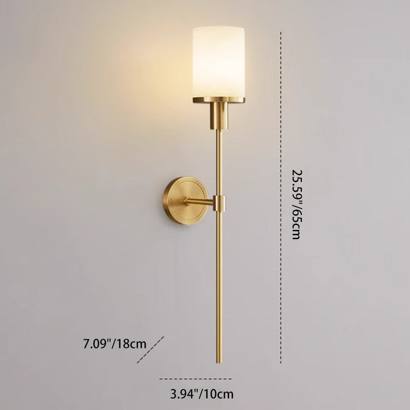 Column Copper Stone Living Wall Lamp