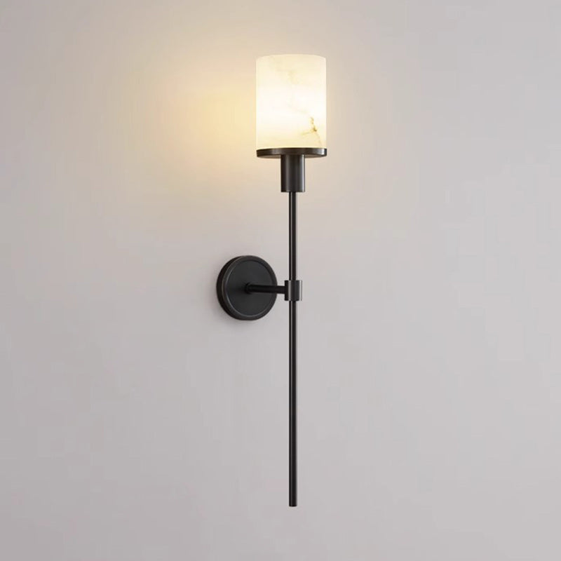 Column Copper Stone Living Wall Lamp