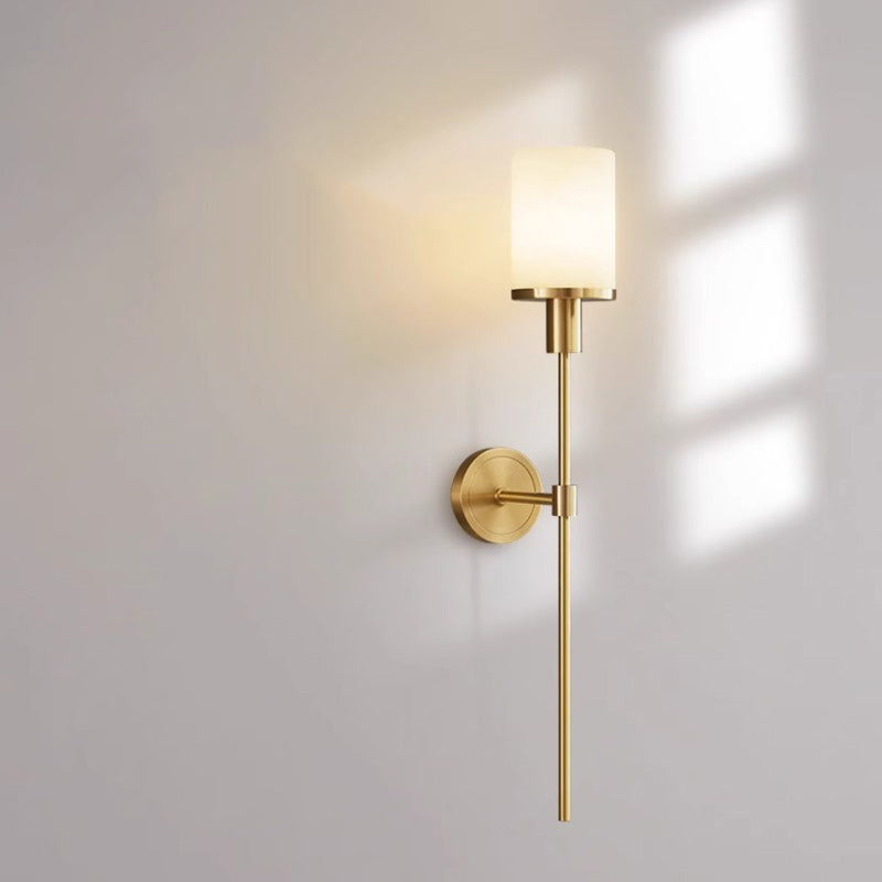 Column Copper Stone Living Wall Lamp