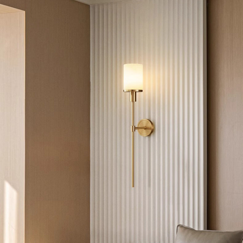 Column Copper Stone Living Wall Lamp