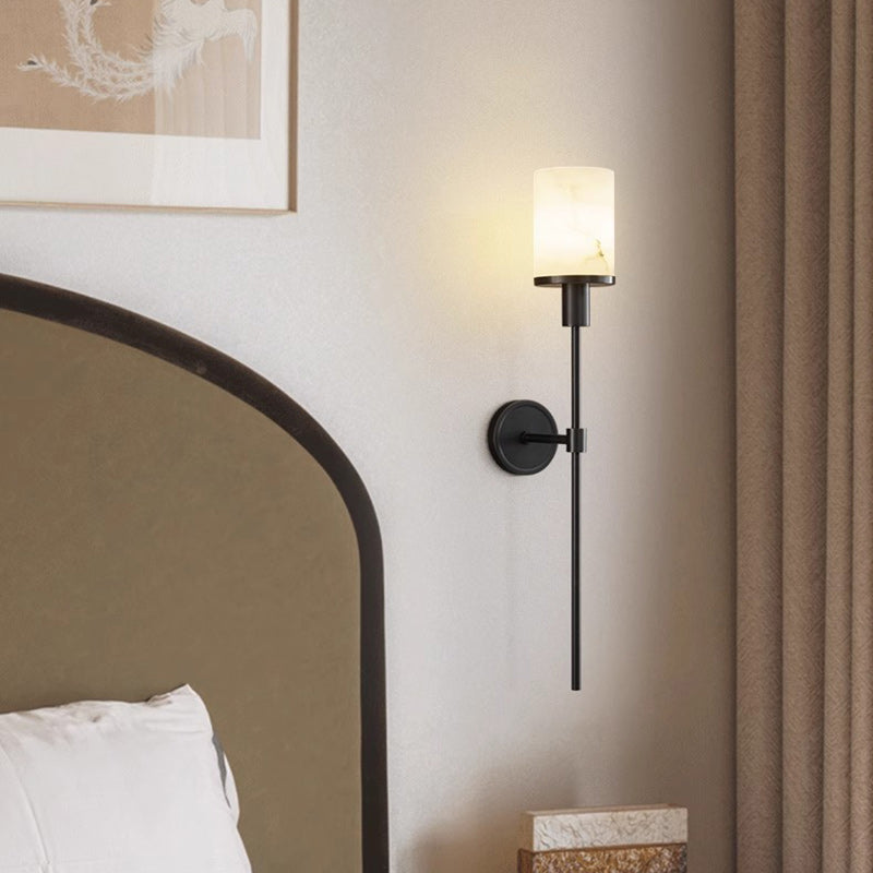 Column Copper Stone Living Wall Lamp