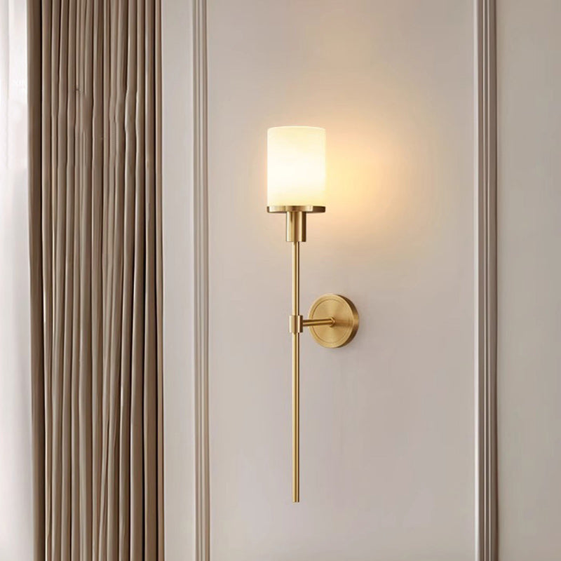 Column Copper Stone Living Wall Lamp