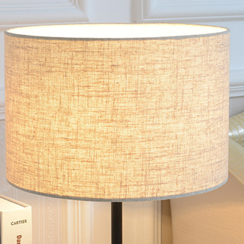 Cylinder Iron Fabric Living Table Lamp