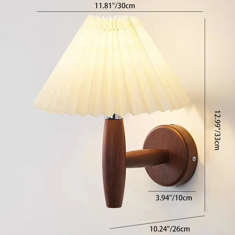 Cone Wood Paper Living Wall Lamp