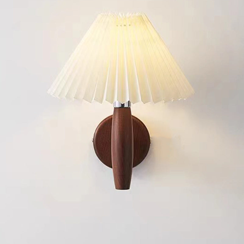 Cone Wood Paper Living Wall Lamp