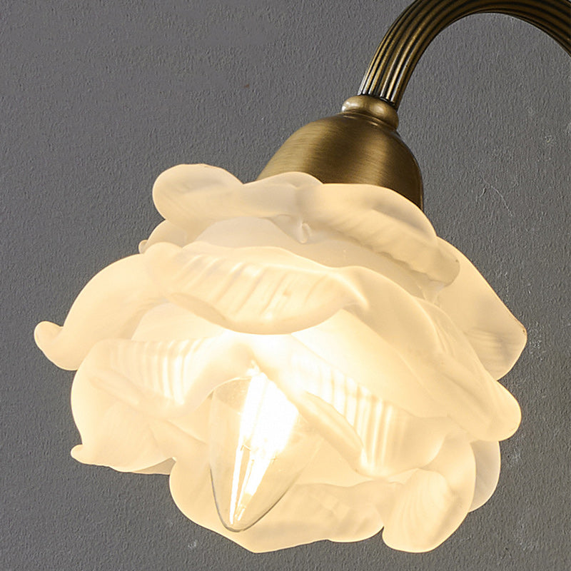 Flower Copper Glass Living Wall Lamp