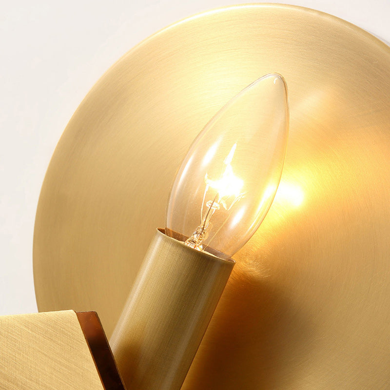 Round Copper Stone Living Wall Lamp