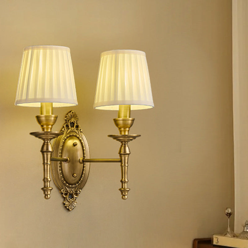 Drum Copper Fabric Living Wall Lamp