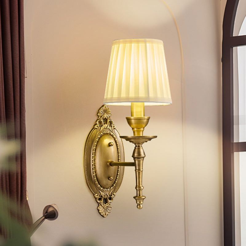 Drum Copper Fabric Living Wall Lamp