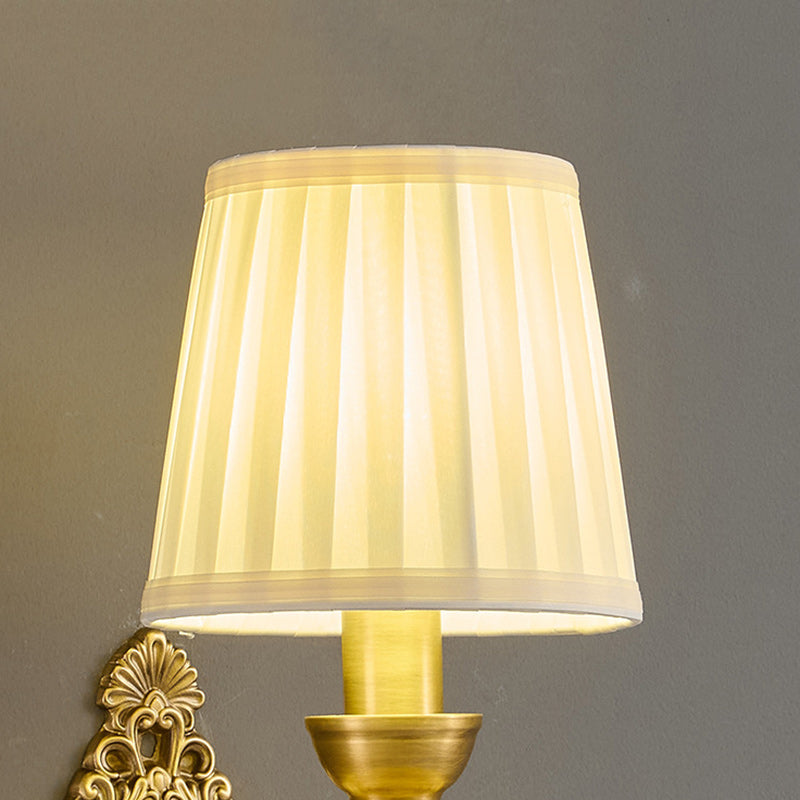 Drum Copper Fabric Living Wall Lamp