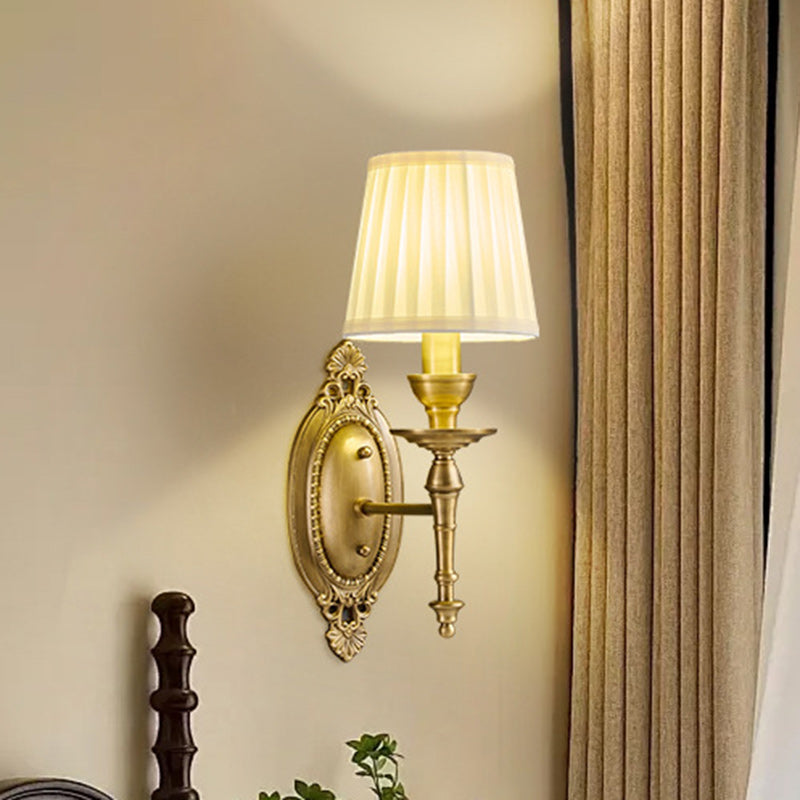 Drum Copper Fabric Living Wall Lamp