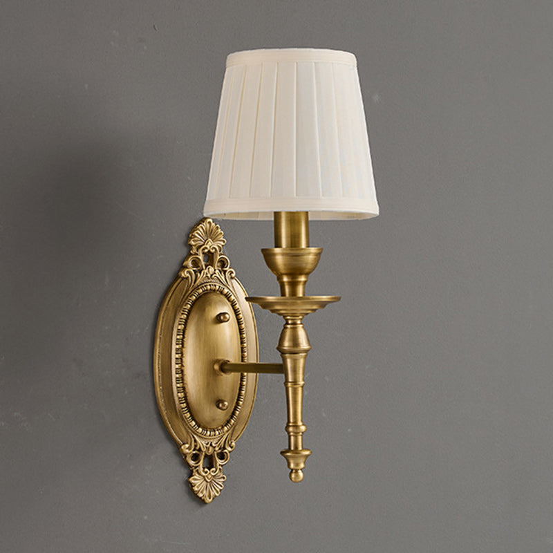 Drum Copper Fabric Living Wall Lamp