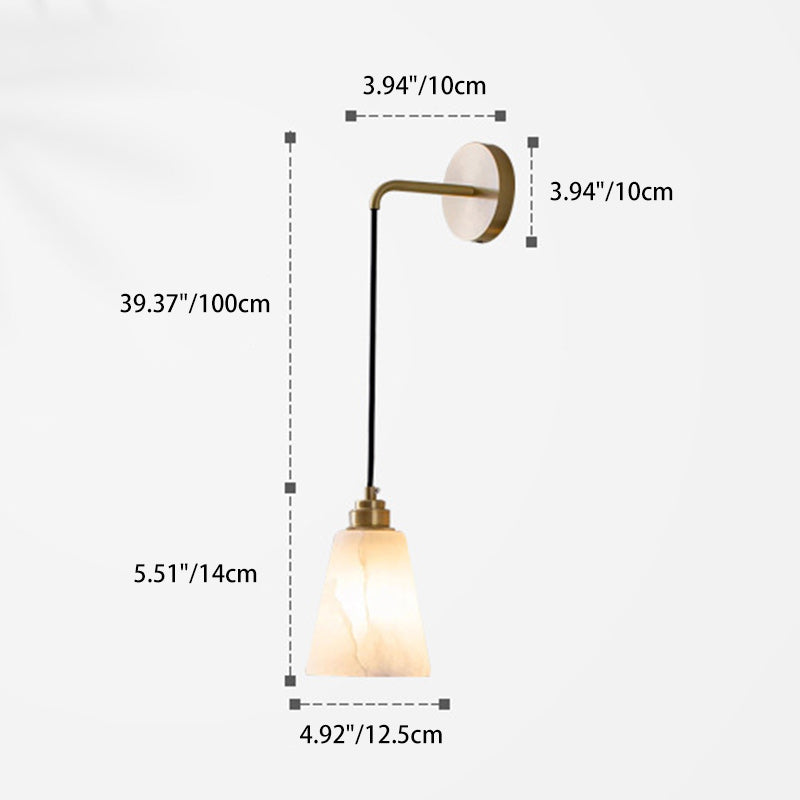 Drum Copper Stone Living Wall Lamp