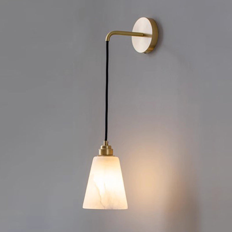 Drum Copper Stone Living Wall Lamp