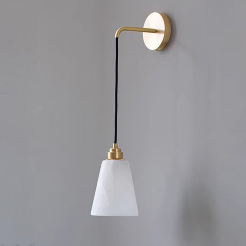 Drum Copper Stone Living Wall Lamp