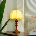 Dome Wood Fabric Living Table Lamp