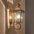 Trapezoid Copper Glass Garden Outdoor Light