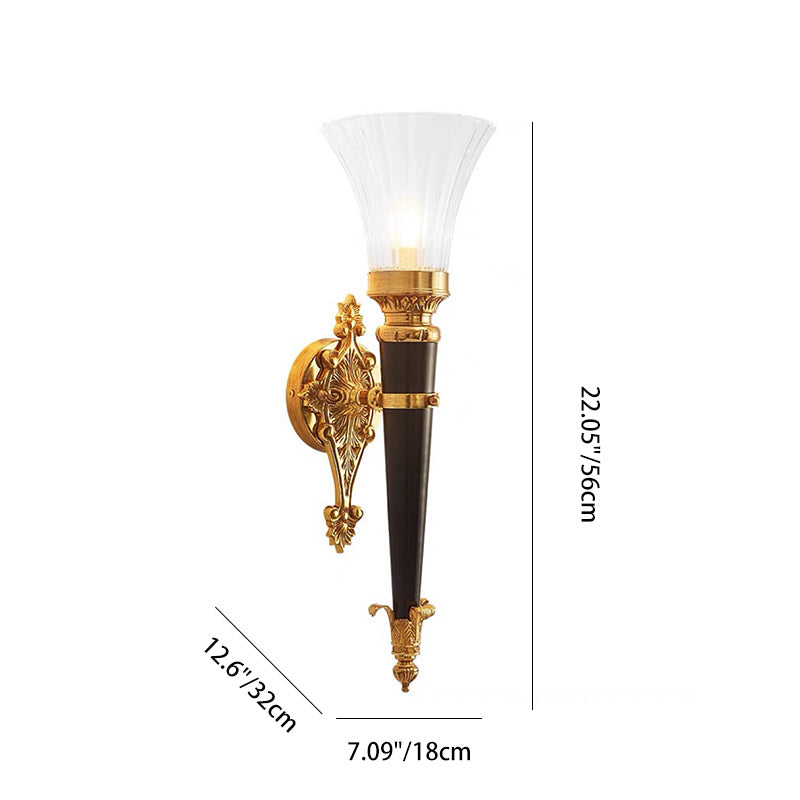 Column Copper Crystal Living Wall Lamp
