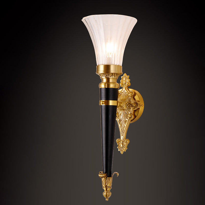 Column Copper Crystal Living Wall Lamp