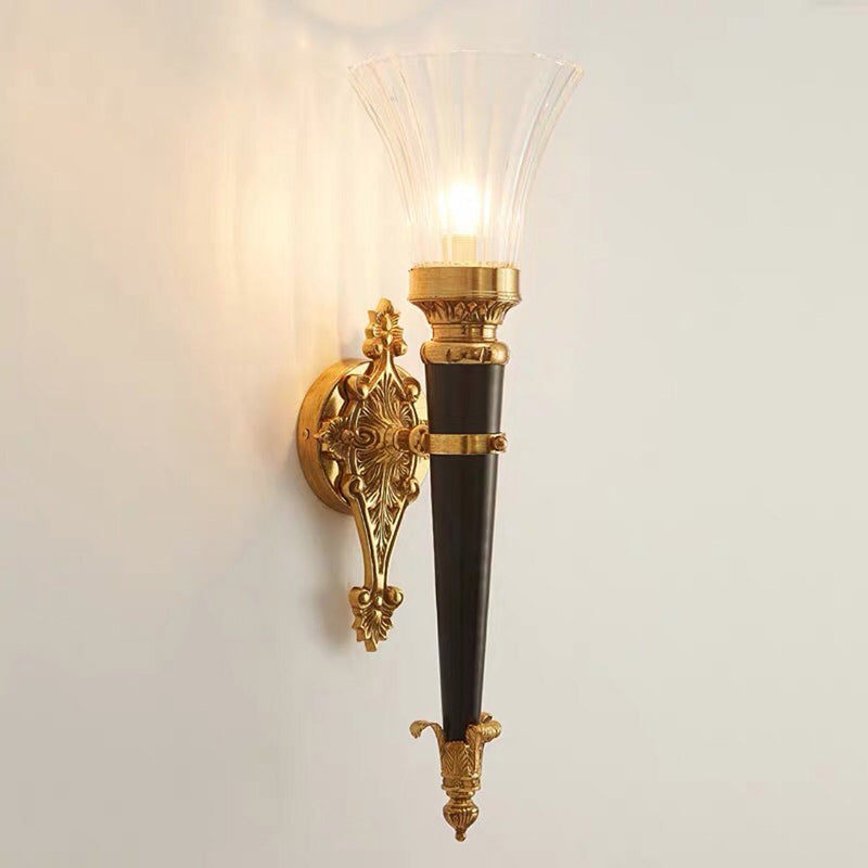 Column Copper Crystal Living Wall Lamp