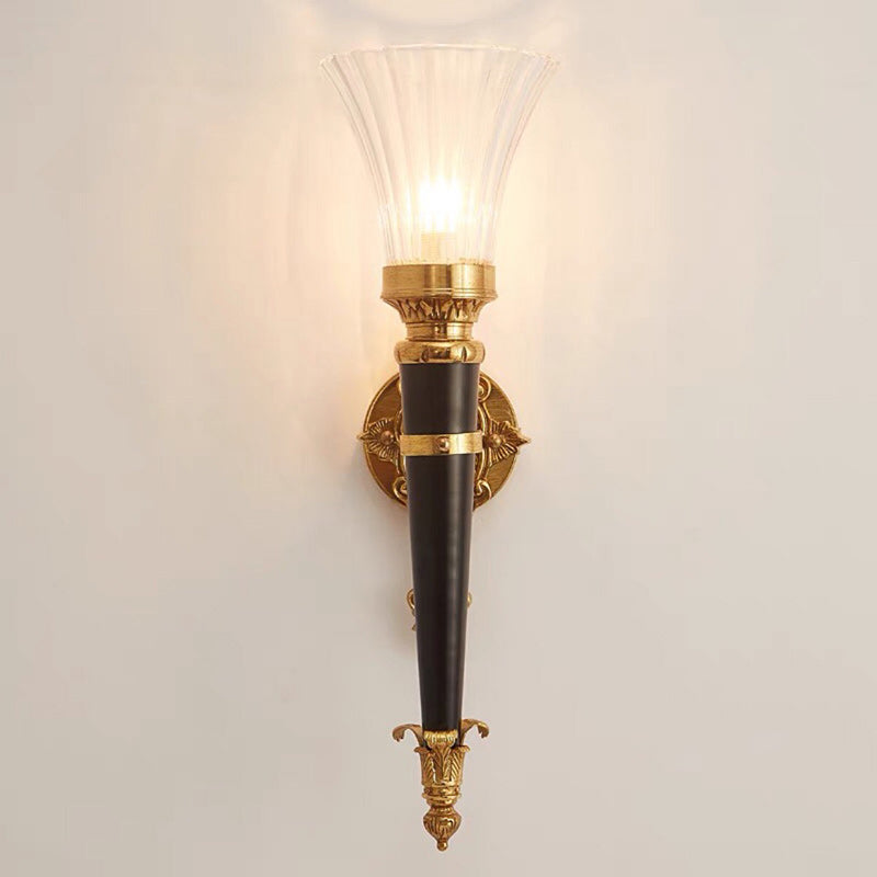 Column Copper Crystal Living Wall Lamp