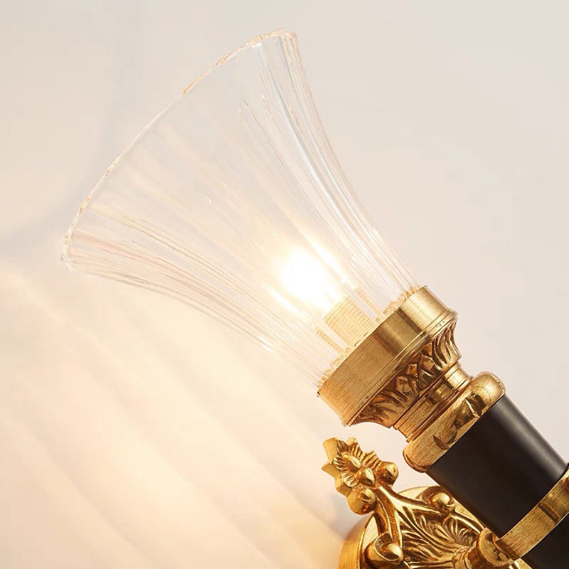 Column Copper Crystal Living Wall Lamp