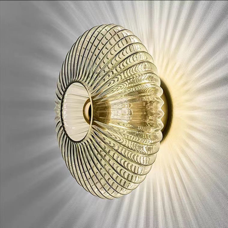 Round Iron Glass Living Wall Lamp