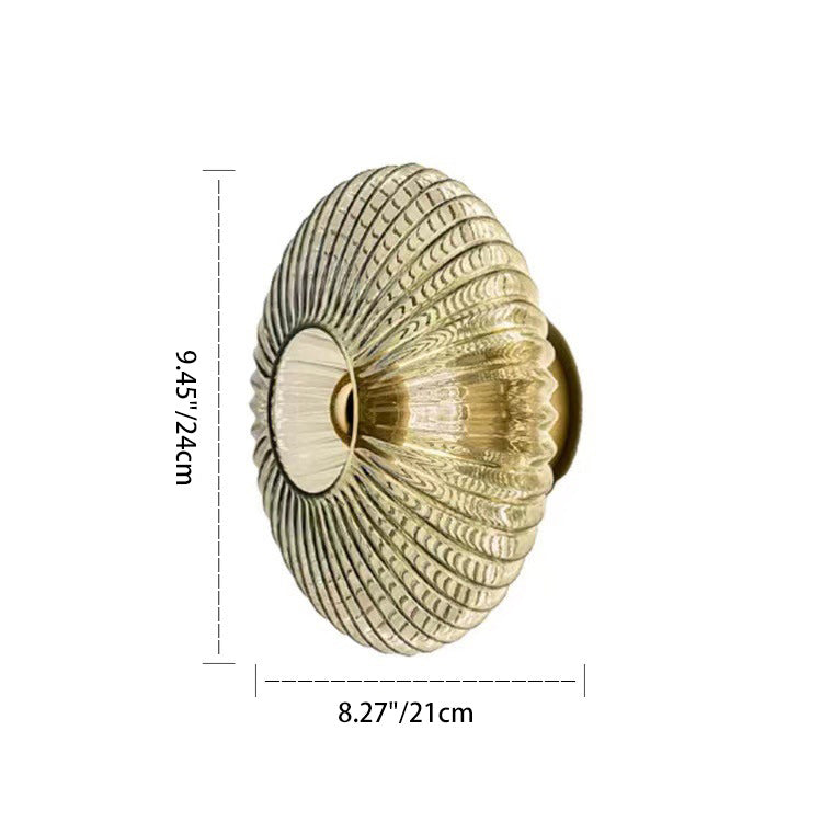 Round Iron Glass Living Wall Lamp