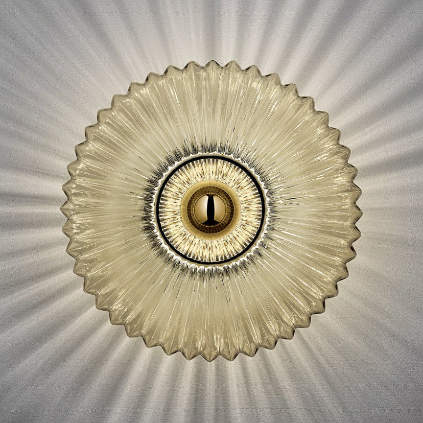 Round Iron Glass Living Wall Lamp