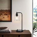 Cylinder Iron Glass Living Table Lamp