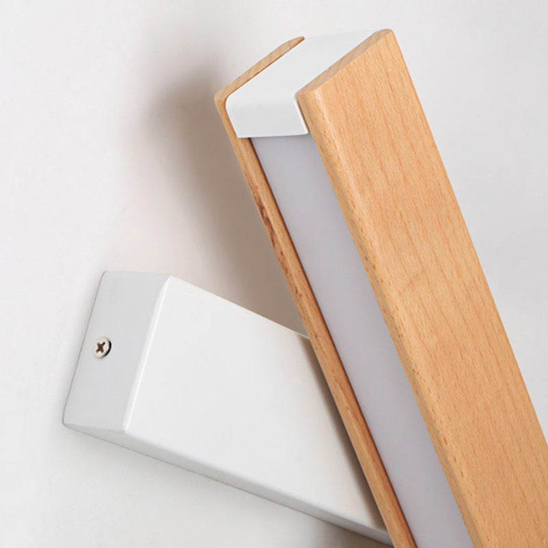 Rectangular Wood Plastic Living Wall Lamp
