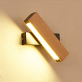 Rectangular Wood Plastic Living Wall Lamp